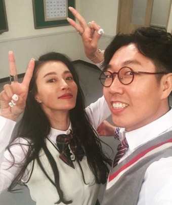 김영철, 황보와 '아는형님' 녹화 인증샷 공개 