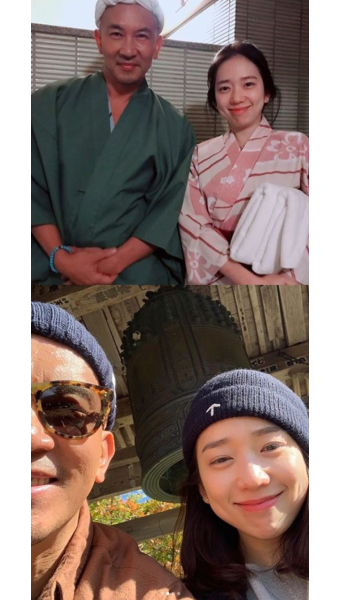 오지혜, 구준엽과 일본 여행 인증샷 '다정한 한때'