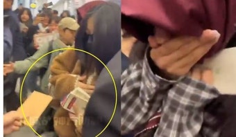 뉴진스, 극성팬 강제 스킨십·과격성에 눈물 