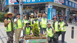 평택시 비전2동 주민자치위원회 여름맞이 꽃 4000본 식재