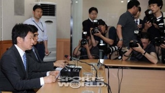 [SW포토]사과문 발표하는 정몽규 프로축구연맹 총재
