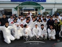 대아고등학교 1학년 학생들의 장학금으로 사랑의 연탄배달 행사 펼쳐