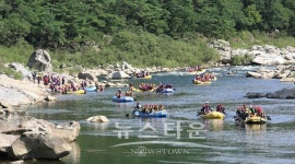 인제군 내린청 레프팅장소 전국최적지로 각광 받고있어