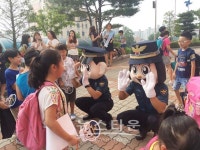 양주경찰서, 어린이 등교시간 차를 보고 건너요 음악방송 전면 실시