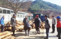 횡성군 안흥면 회다지전승보존회 안흥1리 게이트볼장 땔감 나눔