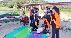 원주소방서, 섬강축제 행사 지원을 통한 안전문화 이색체험