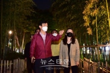 조규일 진주시장, 야간 경관조명 사업 현장 시찰