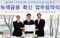 신한은행, 환경부·환경산업기술원과 녹색금융 확산 협약 체결