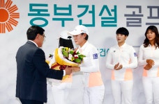 [포토] 동부건설.  박주영, 지한솔, 한정은, 인주연, 박효진 여자 골프단 창단