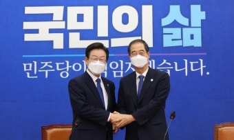 이재명, 한덕수와 첫 만남서 신경전…“대기업 법인세 왜 깎나” 직격