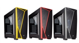 내부가 보이는 전면 메쉬 설계, 비대칭 디자인, 광범위한 호환성 커세어, 카바이드 스펙04 미드타워 게이밍 케이스 출시