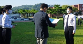 경북전문대, 10월 국기게양식 진행