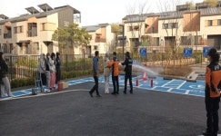 김포대학교 운양 캠퍼스(글로벌케이컬쳐센터) 김포시 중앙119 중앙센터와 합동 화재 대피•지진 대응 훈련을 실시