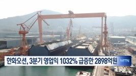 한화오션, 3분기 영업익 1032% 급증한 2898억원
