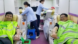 군산 서해환경 환경미화원 직원들 단체 헌혈