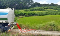 정읍 입암면 구면 안정용 씨 폭염 피해 농가에 살수차 지원