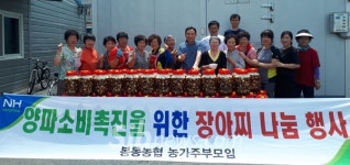 완주 봉동농협 농주모, 양파 소비 촉진 위한 장아찌 나눔