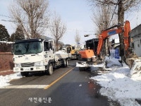 임실군 성수면, 면소재지 제설작업에 구슬땀