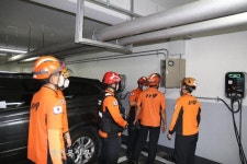 익산소방서, 전기자동차 충전시설 현지적응훈련 실시