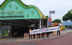 장수소방서 무주 반딧불장터 소방차 길터주기 캠페인