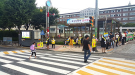 인천경찰청, 28개 초교 앞 146개 노란 갓 보행 신호등 설치