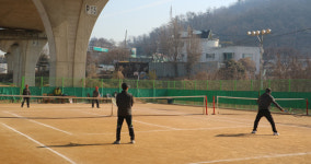 시민들 위한 무료 테니스장 동호회 눈치보여 못쓰겠네