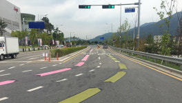 하남시, ‘노면색깔 유도선’ 하남 IC접근로 등 2곳 시범 설치