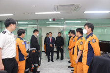 통합당 송석준  당선인 이천소방서 소방공무원 격려