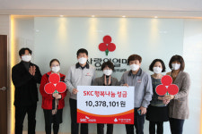 SKC수원공장, 경기사랑의열매에 임직원 182명 봉급끝전 성금 1천여만 원 기탁