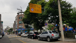 상시단속 현수막 비웃듯 통학길 장애물된 차량들