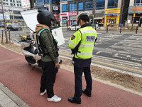 경기도북부경찰청, 배달오토바이 등 이륜차량 법규위반 집중단속