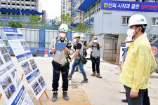 김상호 하남시장, 감일지구 지식산업센터 등 건설현장 코로나 방역 준수 여부 점검