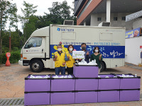 수원시자원봉사센터, 밤밭노인복지관서 사랑의 밥차 반찬나눔 전달