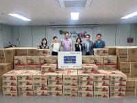 구리농수산물공사·농수산물도매시장· 상대유통, 동구동 위기가구에 라면·선풍기 전달