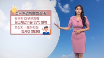 최고 체감온도 35도 안팎…강한 소나기 유의