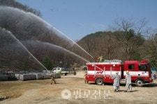 설악산 신흥사 봄철 화재 예방 소방훈련
