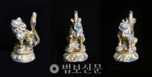 삼척 흥전리사지서 통일신라시대 금동사자상 출토