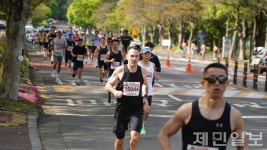 반려견과 함께, 유모차 끄는 부모도...달림이 5000명 모인 제주국제마라톤 열기