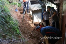 곡성군 오곡면 자율방재단, 압록 산사태 피해농가 응급복구