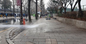 서울시 청와대 앞 효자로 무단 점유 집회천막 철거