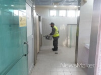 사천시, 코로나19 차단 설명절 공중화장실 방역소독