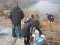 진천 초평면사무소 저수지 대청소