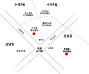 분평동에 있는 산남동주민센터 불편