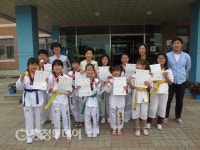 청주 북이초 호국화랑기 청소년 태권도대회 전원 수상