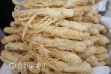 금산군, 바삭한 ‘인삼튀김’ 조청에 찍어 먹으면 일품
