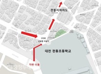 대전시 ‘천동지하차도’ 초등생 안전 무방비