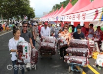 “괴산고추축제서 엄선된 양질의 고추 팔아요”