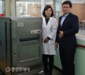 현우이엠씨, 충북도립노인전문병원에 배선카 기증