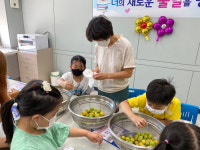 영동 상촌초교 매실청 담그기 체험