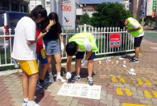 예천경찰서 초교 앞 횡단보도 등에 로드페인팅